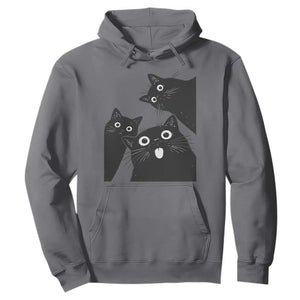 Funny Japanese Black Cat Is Watching You Hoodie Cat Lover TS12 Charcoal Print Your Wear