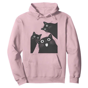 Funny Japanese Black Cat Is Watching You Hoodie Cat Lover TS12 Light Pink Print Your Wear