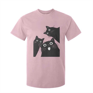 Funny Japanese Black Cat Is Watching You T Shirt For Kid Cat Lover TS12 Light Pink Print Your Wear