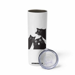 Funny Japanese Black Cat Is Watching You Skinny Tumbler Cat Lover TS12 Print Your Wear