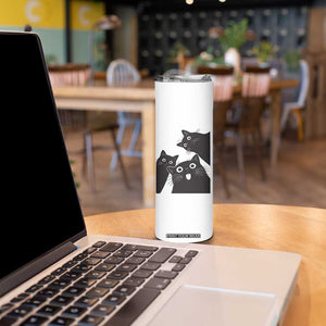 Funny Japanese Black Cat Is Watching You Skinny Tumbler Cat Lover TS12 Print Your Wear