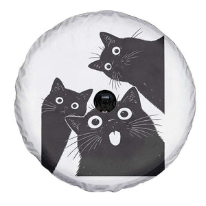 Funny Japanese Black Cat Is Watching You Spare Tire Cover Cat Lover TS12 Print Your Wear