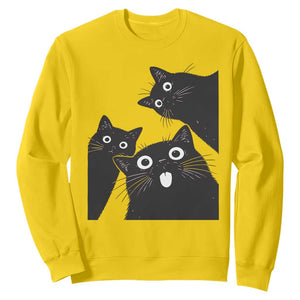 Funny Japanese Black Cat Is Watching You Sweatshirt Cat Lover TS12 Daisy Print Your Wear