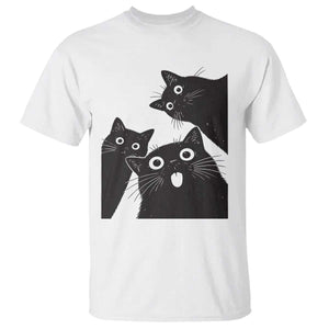 Funny Japanese Black Cat Is Watching You T Shirt Cat Lover TS12 White Print Your Wear