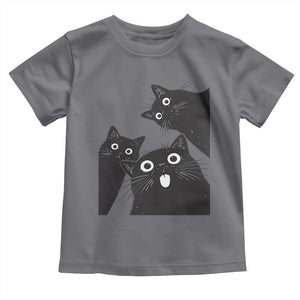 Funny Japanese Black Cat Is Watching You Toddler T Shirt Cat Lover TS12 Charcoal Print Your Wear