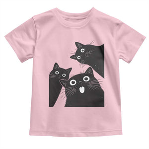 Funny Japanese Black Cat Is Watching You Toddler T Shirt Cat Lover TS12 Light Pink Print Your Wear