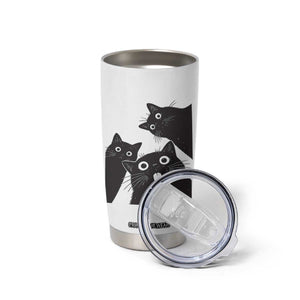 Funny Japanese Black Cat Is Watching You Tumbler Cup Cat Lover TS12 Print Your Wear