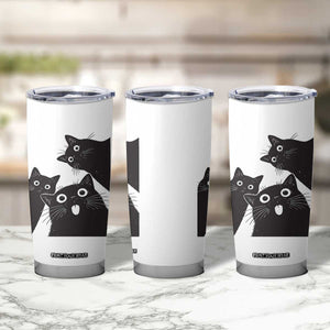 Funny Japanese Black Cat Is Watching You Tumbler Cup Cat Lover TS12 Print Your Wear