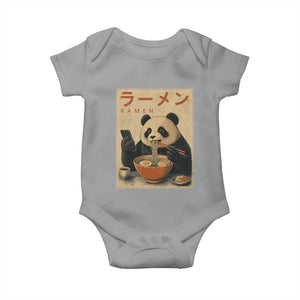 Funny Panda Eating Ramen Scrolling Phone Baby Onesie Japanese Art Aesthetic TS12 Sport Gray Print Your Wear