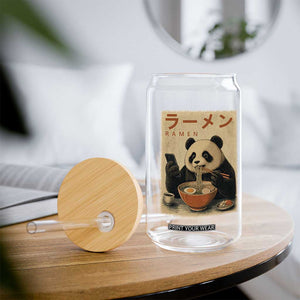 Funny Panda Eating Ramen Scrolling Phone Glass Can Japanese Art Aesthetic TS12 Print Your Wear