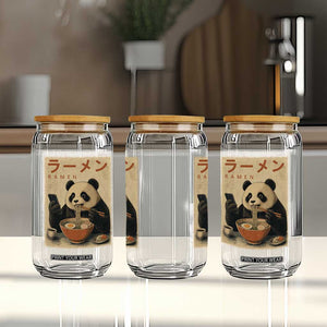 Funny Panda Eating Ramen Scrolling Phone Glass Can Japanese Art Aesthetic TS12 Print Your Wear