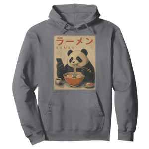 Funny Panda Eating Ramen Scrolling Phone Hoodie Japanese Art Aesthetic TS12 Charcoal Print Your Wear