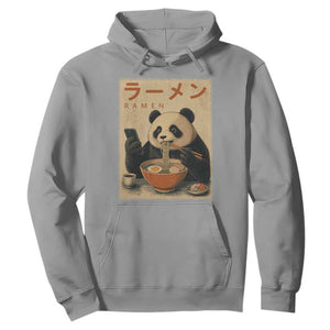 Funny Panda Eating Ramen Scrolling Phone Hoodie Japanese Art Aesthetic TS12 Sport Gray Print Your Wear