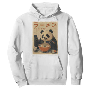 Funny Panda Eating Ramen Scrolling Phone Hoodie Japanese Art Aesthetic TS12 White Print Your Wear