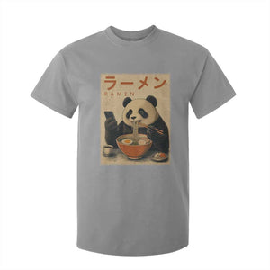 Funny Panda Eating Ramen Scrolling Phone T Shirt For Kid Japanese Art Aesthetic TS12 Sport Gray Print Your Wear