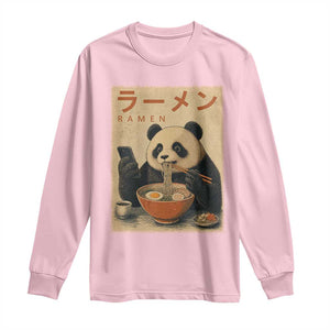 Funny Panda Eating Ramen Scrolling Phone Long Sleeve Shirt Japanese Art Aesthetic TS12 Light Pink Print Your Wear