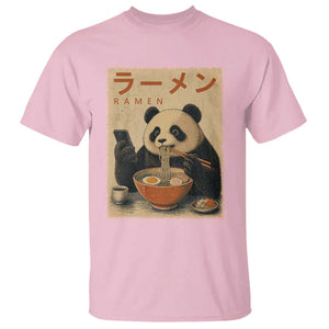 Funny Panda Eating Ramen Scrolling Phone T Shirt Japanese Art Aesthetic TS12 Light Pink Print Your Wear