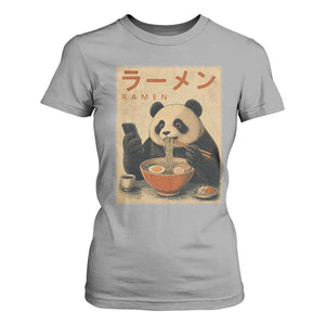 Funny Panda Eating Ramen Scrolling Phone T Shirt For Women Japanese Art Aesthetic TS12 Sport Gray Print Your Wear