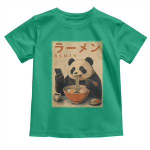 Funny Panda Eating Ramen Scrolling Phone Toddler T Shirt Japanese Art Aesthetic TS12 Irish Green Print Your Wear