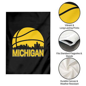 Vintage Michigan Skyline Garden Flag Basketball Lover Gift TS12 Print Your Wear