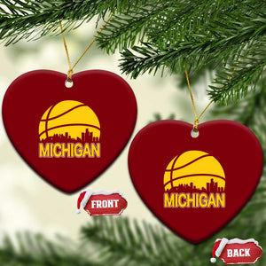 Vintage Michigan Skyline Ceramic Ornament Basketball Lover Gift TS12 Print Your Wear