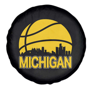Vintage Michigan Skyline Spare Tire Cover Basketball Lover Gift TS12 Print Your Wear