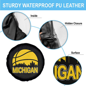 Vintage Michigan Skyline Spare Tire Cover Basketball Lover Gift TS12 Print Your Wear