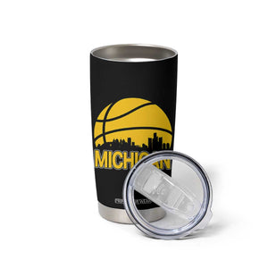 Vintage Michigan Skyline Tumbler Cup Basketball Lover Gift TS12 Print Your Wear