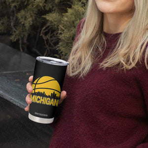 Vintage Michigan Skyline Tumbler Cup Basketball Lover Gift TS12 Print Your Wear