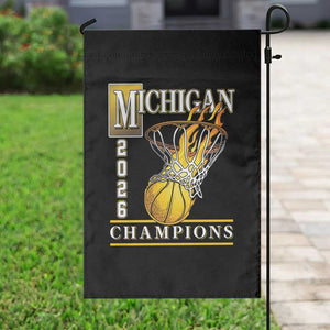 Michigan 2026 Flaming Hoop Basketball Lover Garden Flag Champions Victory Graphic Sports Fan TS12 Print Your Wear