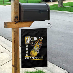 Michigan 2026 Flaming Hoop Basketball Lover Garden Flag Champions Victory Graphic Sports Fan TS12 Print Your Wear