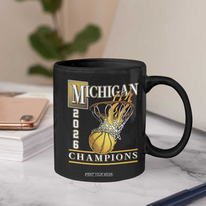 Michigan 2026 Flaming Hoop Basketball Lover Coffee Mug Champions Victory Graphic Sports Fan TS12 Print Your Wear