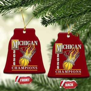Michigan 2026 Flaming Hoop Basketball Lover Ceramic Ornament Champions Victory Graphic Sports Fan TS12 Print Your Wear