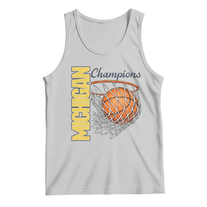Vintage Michigan Hoops Pride Tank Top Retro Blue And Gold Champions Victory Graphic Sports Fan TS12 Ash Print Your Wear