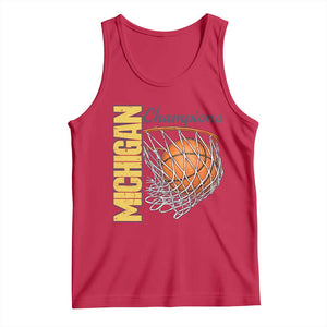 Vintage Michigan Hoops Pride Tank Top Retro Blue And Gold Champions Victory Graphic Sports Fan TS12 Red Print Your Wear