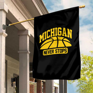 Michigan Never Stops Garden Flag Great Lakes State Basketball Pride Gift TS12 Print Your Wear