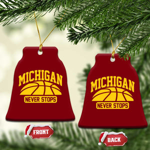 Michigan Never Stops Ceramic Ornament Great Lakes State Basketball Pride Gift TS12 Print Your Wear