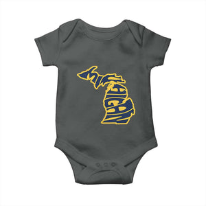 Michigan Lover State Map Pride Souvenir Gift Baby Onesie TS12 Dark Heather Print Your Wear