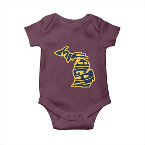 Michigan Lover State Map Pride Souvenir Gift Baby Onesie TS12 Maroon Print Your Wear