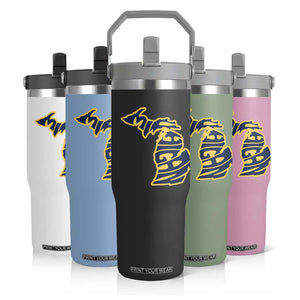 Michigan Lover State Map Pride Souvenir Gift Flip Straw Tumbler TS12 Print Your Wear