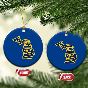 Michigan Lover State Map Pride Souvenir Gift Ceramic Ornament TS12 1pc Blue Print Your Wear