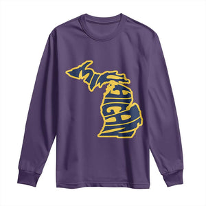 Michigan Lover State Map Pride Souvenir Gift Long Sleeve Shirt TS12 Purple Print Your Wear