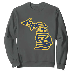 Michigan Lover State Map Pride Souvenir Gift Sweatshirt TS12 Dark Heather Print Your Wear