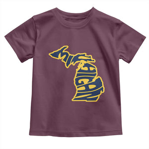 Michigan Lover State Map Pride Souvenir Gift Toddler T Shirt TS12 Maroon Print Your Wear