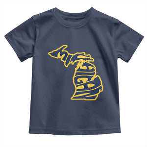 Michigan Lover State Map Pride Souvenir Gift Toddler T Shirt TS12 Navy Print Your Wear