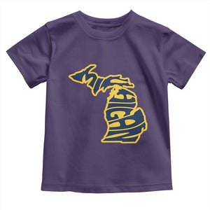Michigan Lover State Map Pride Souvenir Gift Toddler T Shirt TS12 Purple Print Your Wear