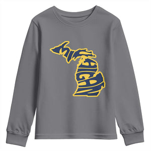 Michigan Lover State Map Pride Souvenir Gift Youth Sweatshirt TS12 Charcoal Print Your Wear