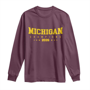 Michigan 2026 Basketball Victory Long Sleeve Shirt Champions Pride Fan Gift TS12 Maroon Print Your Wear