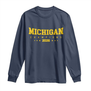 Michigan 2026 Basketball Victory Long Sleeve Shirt Champions Pride Fan Gift TS12 Navy Print Your Wear