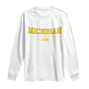 Michigan 2026 Basketball Victory Long Sleeve Shirt Champions Pride Fan Gift TS12 White Print Your Wear